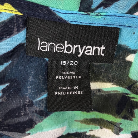 Lane Bryant Sheer Floral Print String Tie, Tier Ruffled Collar Blouse Size 18/20 - Picture 4 of 13